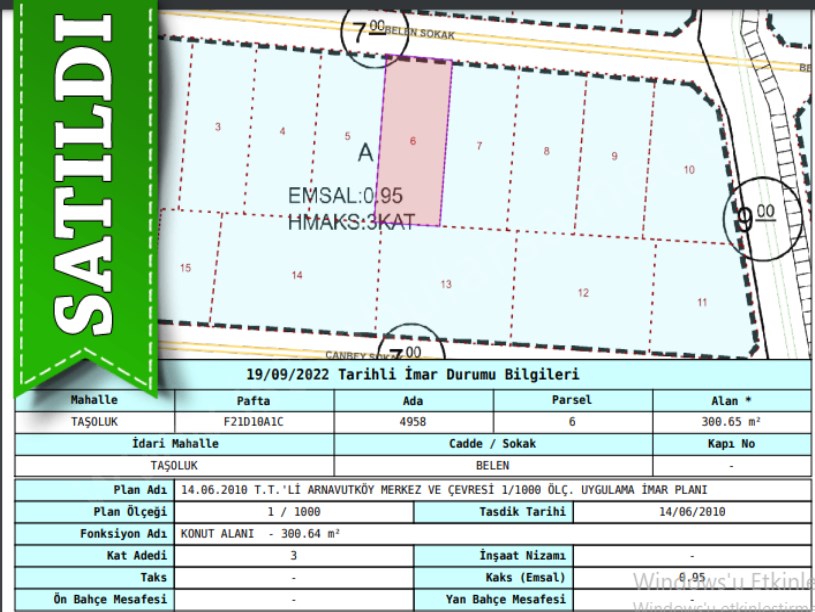 Arnavutköy Taşolukta Satılık Arsa , 301 m2 Konut İmarlı Müstakil