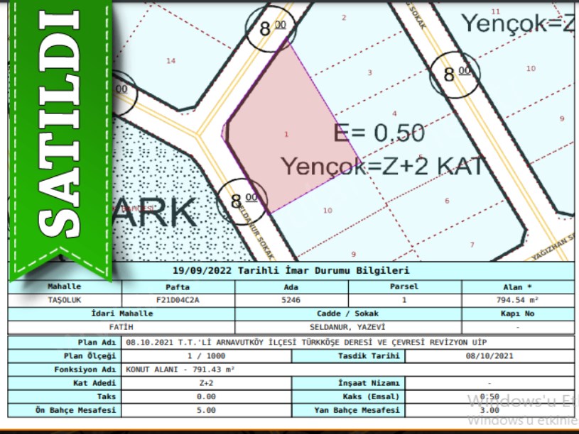 Arnavutköy Taşolukta Satılık Arsa , 400 M2 İmarlı Yolu Var 