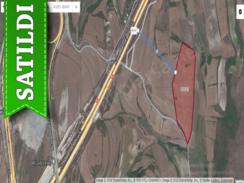 Arnavutköy Yassıörende Satılık Arsa , 292 M2  Cadde Cephe 