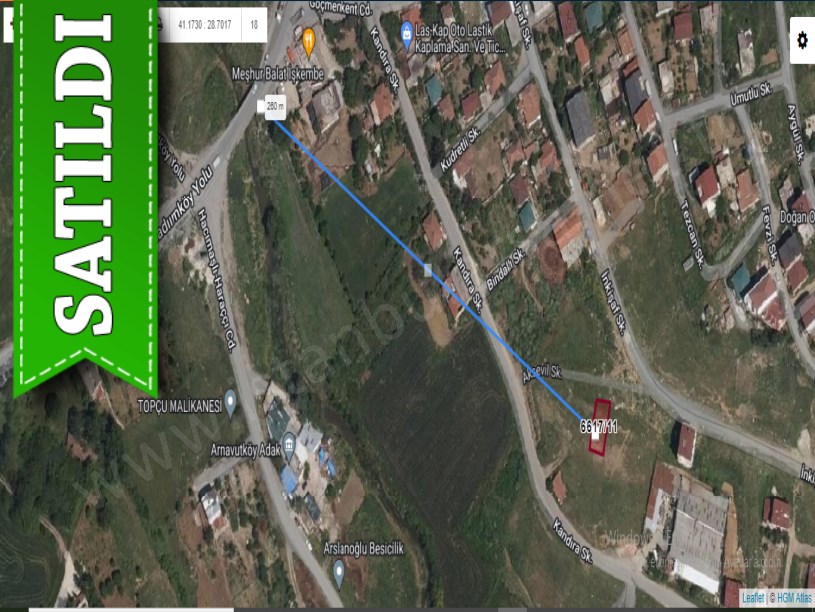 Arnavutköy Haraççıda Satılık Arsa , 191 m2 Evlerin Yakını Yolu Var