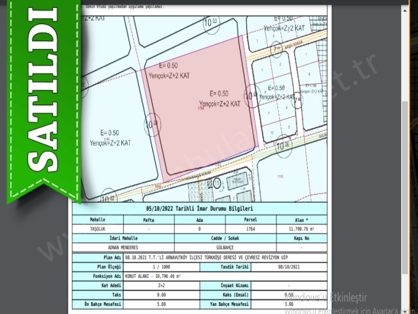 Arnavutköy Taşolukta Satılık Arsa , 225 M2 Çaplı Hisseli
