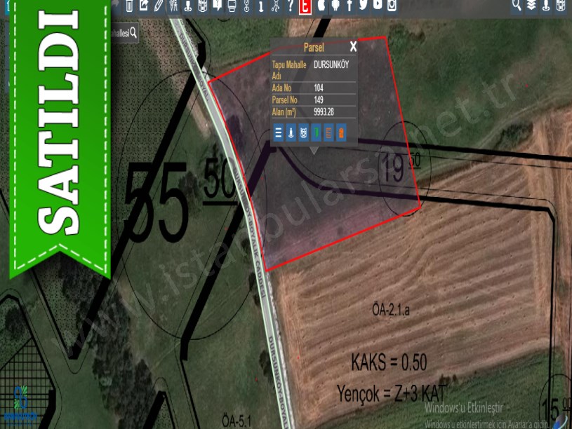 Arnavutköy Dursunköyde Satılık Arsa , 337 M2 Cadde Cephe