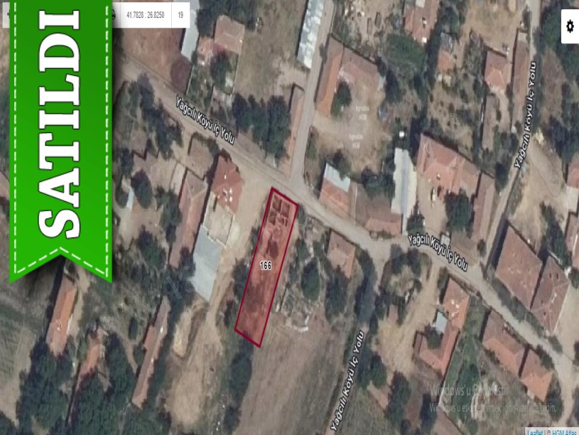 Edirne Süloğlu Yağcılı Köyünde Satılık Arsa , 491 m2 Asfalt Cephe Köyiçi