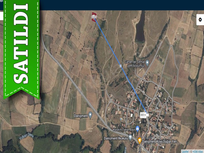 Tekirdağ Hayrabolu Danişmentte Satılık Tarla , 1,032 m2 Mera Cephe Yolu Var