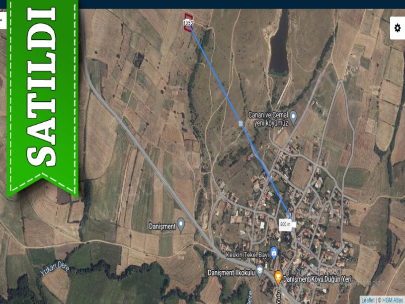 Tekirdağ Hayrabolu Danişmentte Satılık Tarla , 1,032 m2 Mera Cephe Yolu Var