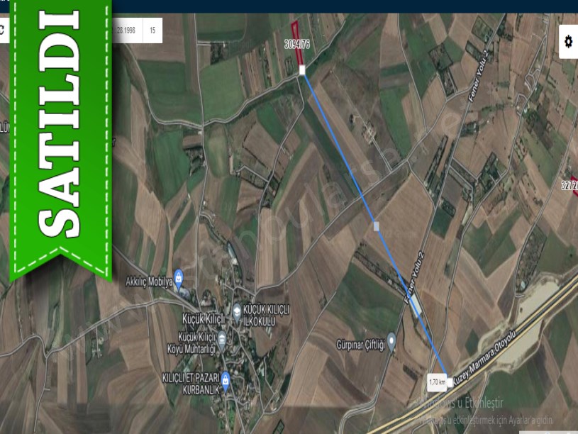 Silivri Küçükkılıçta Satılık Arsa , 202 m2 Resmi Yolu Var