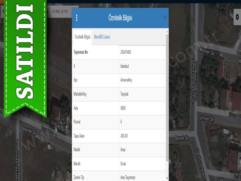 Arnavutköy Taşolukta Satılık Arsa , 430 M2 Köşebaşı İmarlı