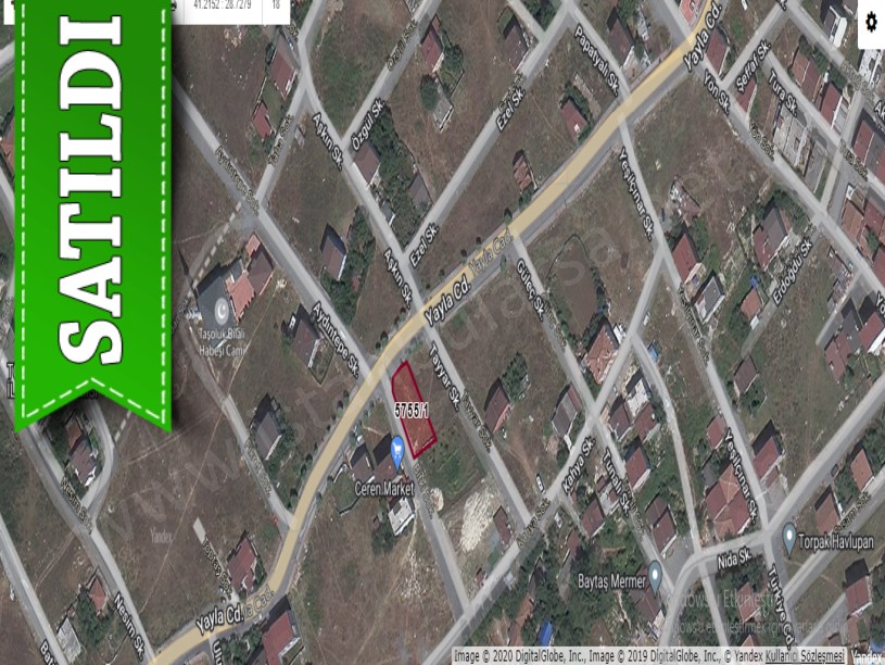Arnavutköy Taşolukta Satılık Arsa , 454 M2 Cadde Cephe Köşe Başı