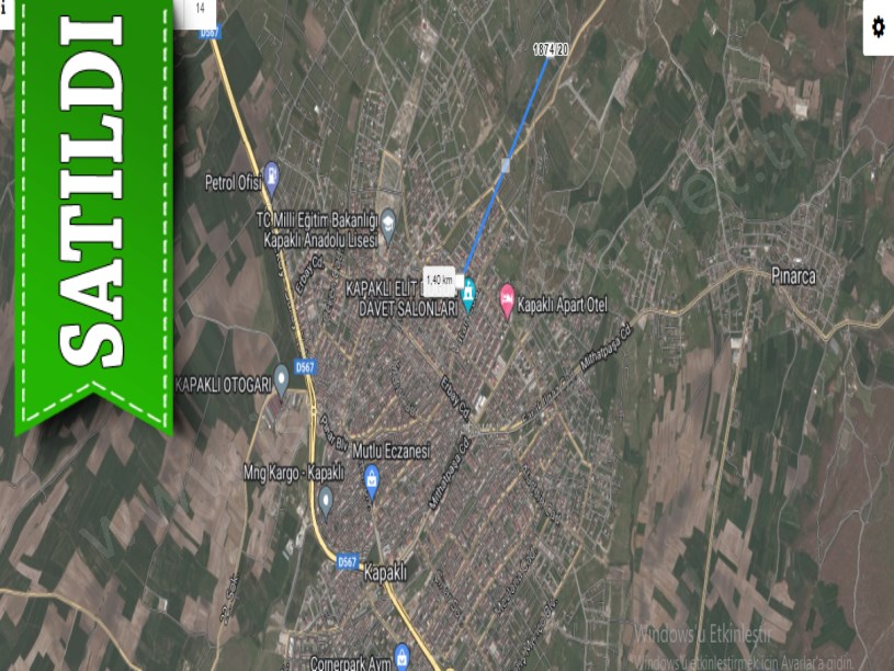Tekirdağ  Kapaklıda Satılık Arsa , 300 M2 Müstakil Merkezde 