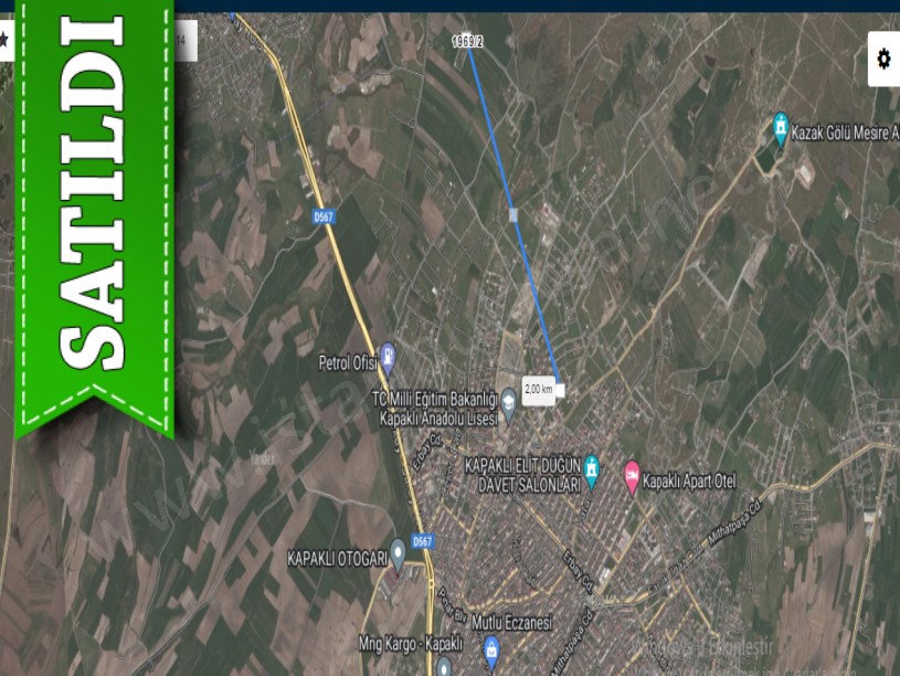 Tekirdağ  Kapaklıda Satılık Arsa , 395 M2 Müstakil Yolu Var