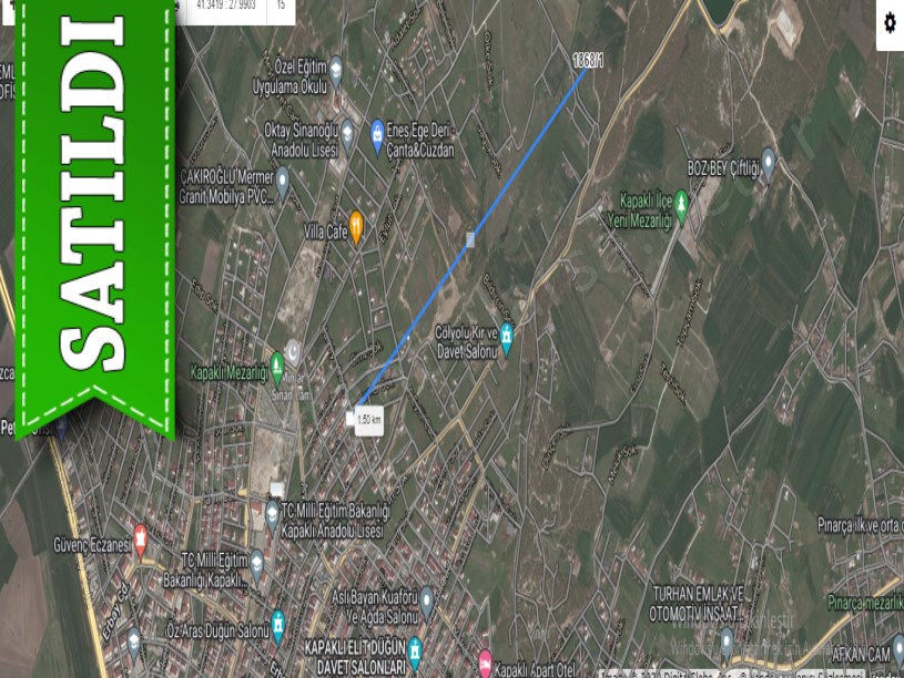 Tekirdağ  Kapaklıda Satılık Arsa , 480 M2 Kazak Gölüne Yakın Yolu Var
