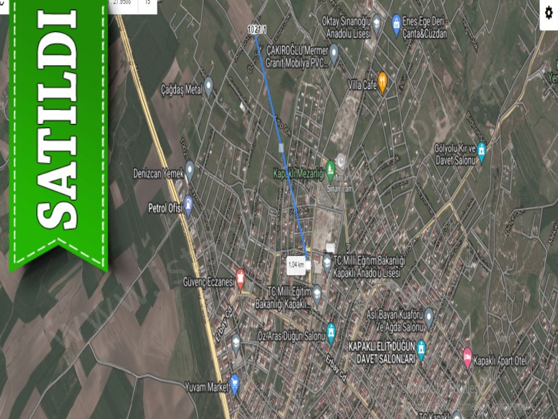 Tekirdağ  Kapaklıda Satılık Arsa , 363 m2 Köşe Başı Caddeye Yakın