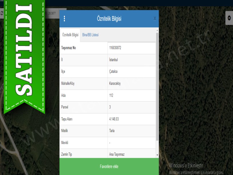 Çatalca Karacaköyde Satılık Tarla , 4,148 m2 Müstakil