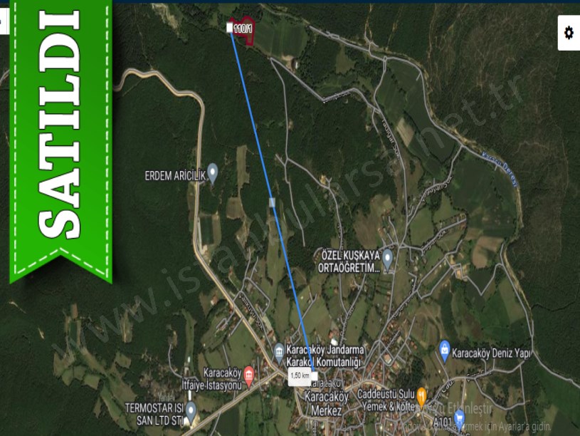 Çatalca Karacaköyde Satılık Arsa , 625 m2 Yola Cephe