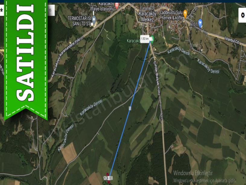 Çatalca Karacaköyde Satılık Arsa ,  222 M2 Hisseli