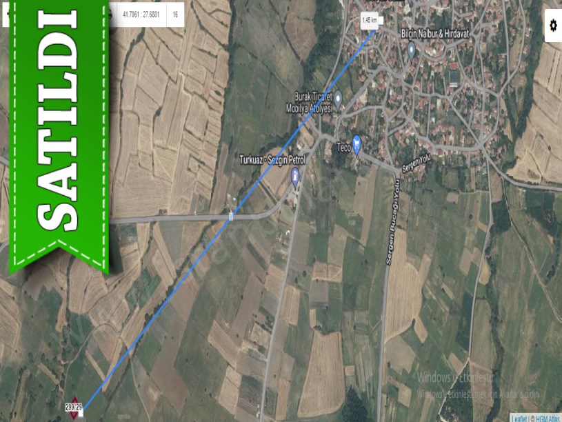Kırklareli Vize Sergende Satılık Tarla , 914 m2 Köye Yakın Müstakil