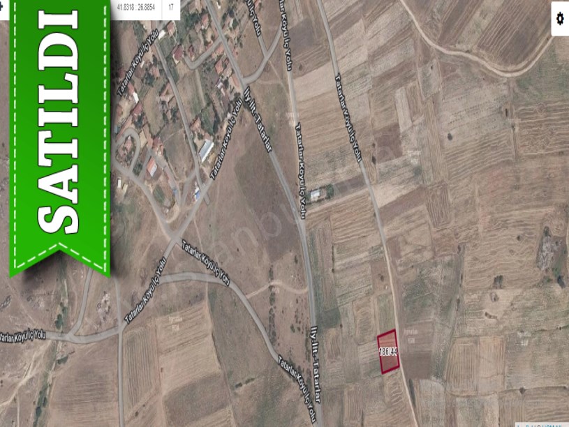 Edirne Süloğlu Tatarlar Köyünde Satılık Tarla , 1,261 m2 Köye Yakın Müstakil