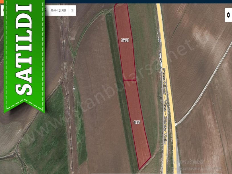 Tekirdağ Saray Yeni Mah Satılık Tarla , 7 Dönüm Asfalt Yola Yakın