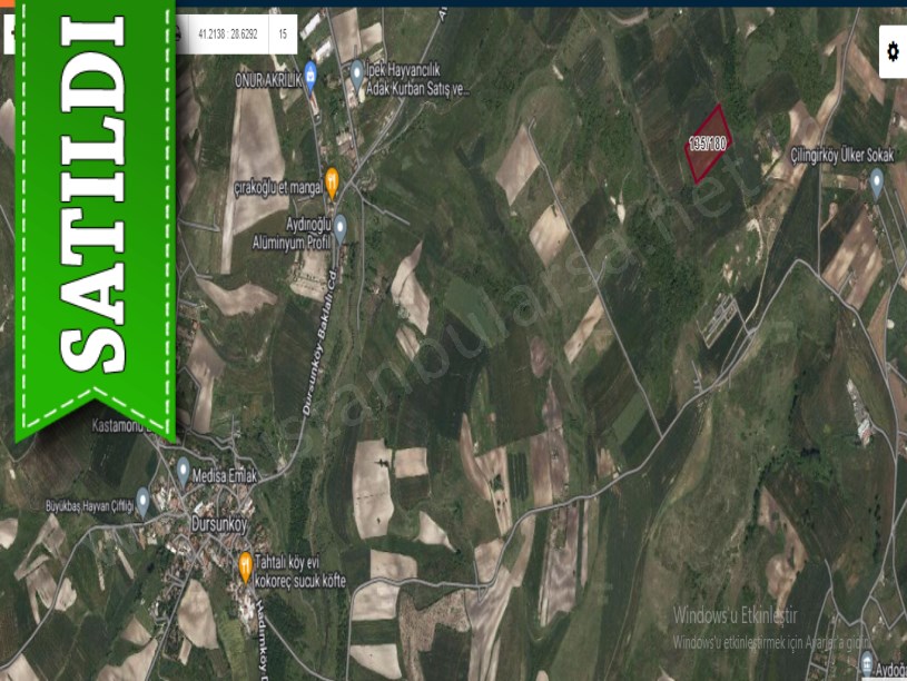 Arnavutköy Dursunköyde Satılık Arsa , 894 M2 Yolu Var Hisseli