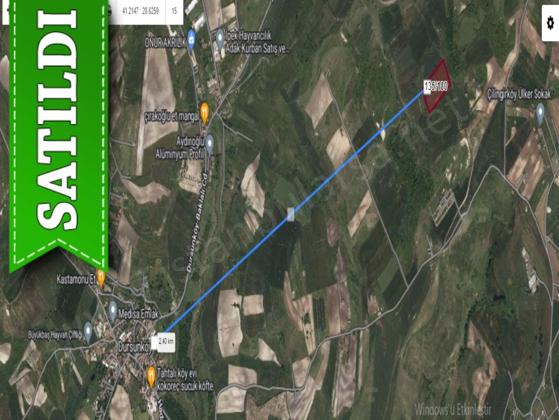Arnavutköy Dursunköyde Satılık Arsa , 894 M2 Yolu Var Hisseli