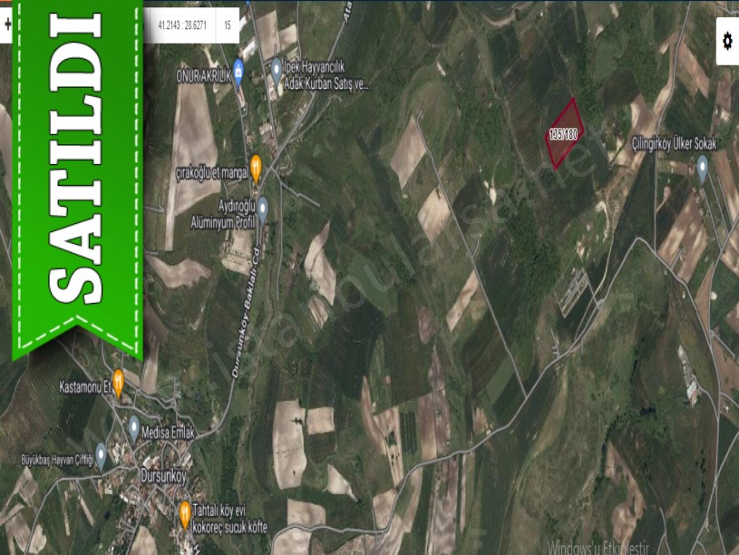 Arnavutköy Dursunköyde Satılık Arsa , 894 M2 Yolu Var Hisseli
