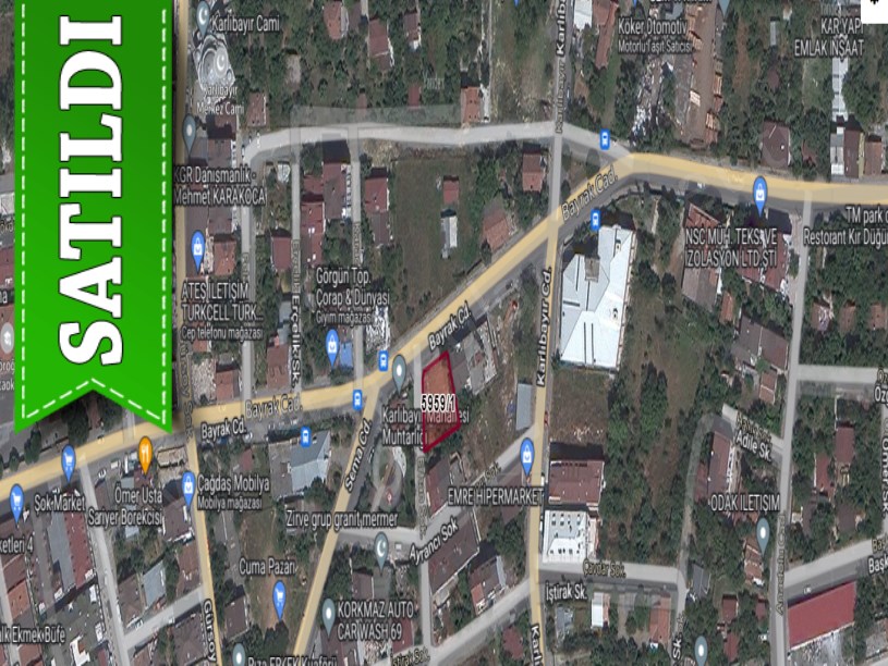Arnavutköy Haraççıda Satılık Arsa , 439 M2 Cadde Cephe Köşe Başı