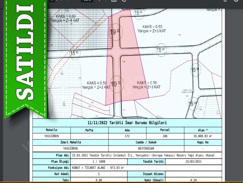 Arnavutköy Yassıörende Satılık Arsa , 301 M2 Yolu Var İmarlı