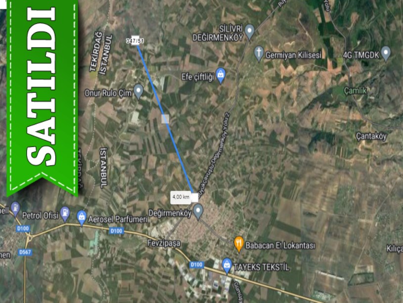 Silivri Değirmenköyde Satılık Arsa , 1,166 M2 Yola Cephe Çaplı
