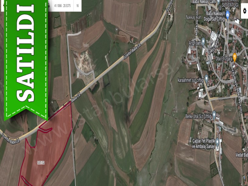 Çatalca Nakkaşta  Satılık  Arsa , 400 M2 Cadde Cephe