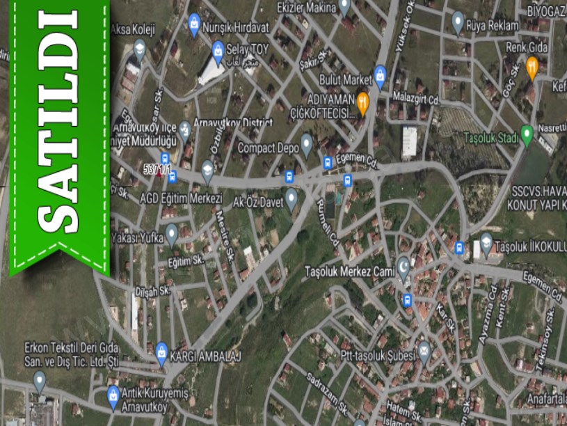 Arnavutköy Taşolukta Satılık Arsa , 188 M2 Cadde Cephe Köşebaşı