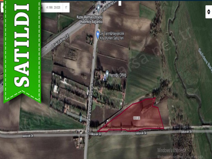 Arnavutköy Dursunköyde Satılık Arsa , 830 m2 Yola Cephe