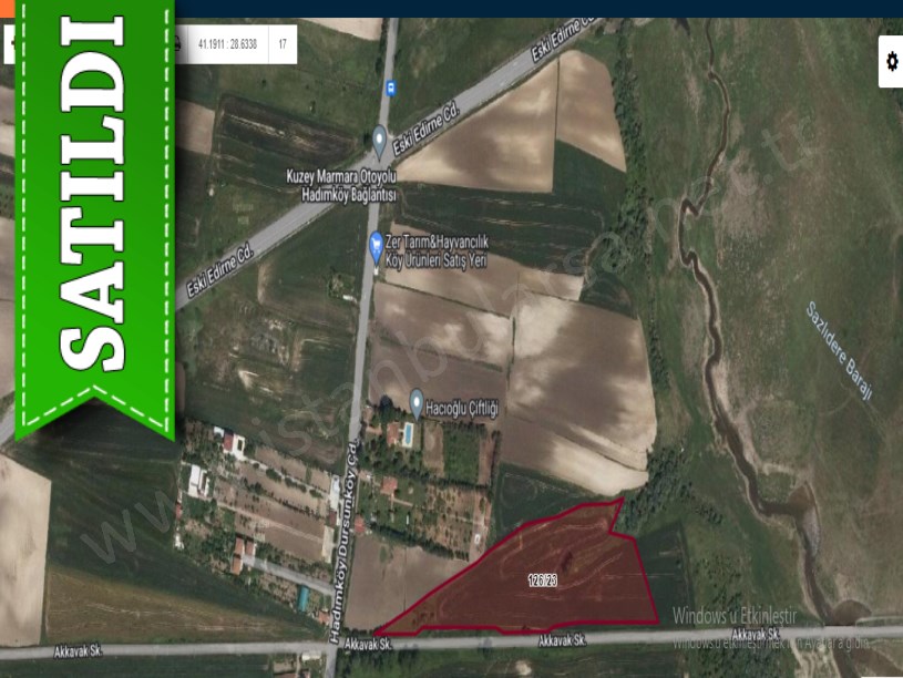 Arnavutköy Dursunköyde Satılık Arsa , 830 m2 Yola Cephe