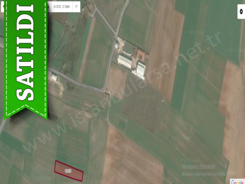 Kırklareli Pınarhisar Sütlüce,de Satılık Tarla , 3,367 M2 Müstakil Yolu Var