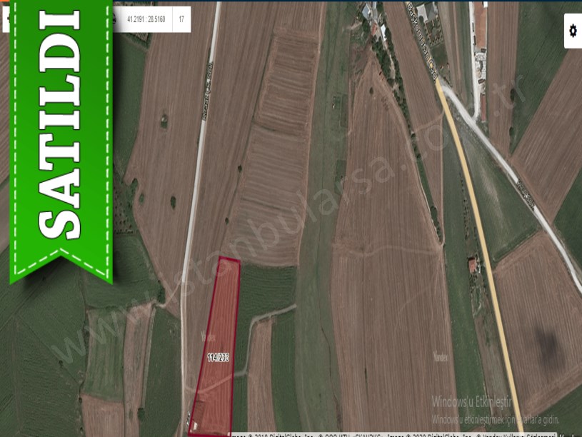 Çatalca Örcünlüde Satılık Arsa , 663 M2 Yolu Var 