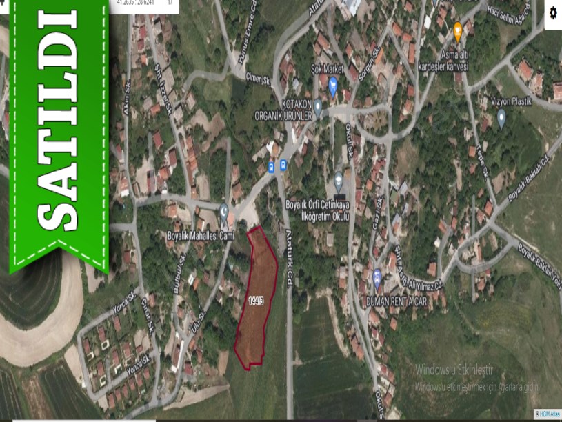 Arnavutköy Boyalıkta Satılık Arsa , 1,300 M2 Caddeye Yakın İmarlı