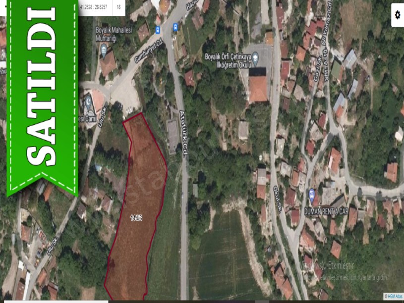 Arnavutköy Boyalıkta Satılık Arsa , 1,300 M2 Caddeye Yakın İmarlı