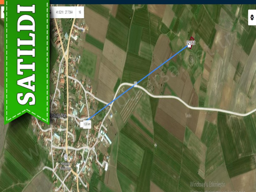 Kırklareli Vize Hasbuğa Köyünde  Satılık Tarla , 1,264 M2 Evlerin Yakını Yola Cephe