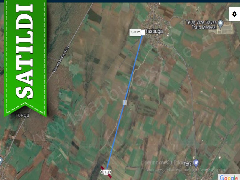 Kırklareli Vize Hasbuğa Köyünde  Satılık Tarla , 6,470 M2 Müstakil Yolu Var