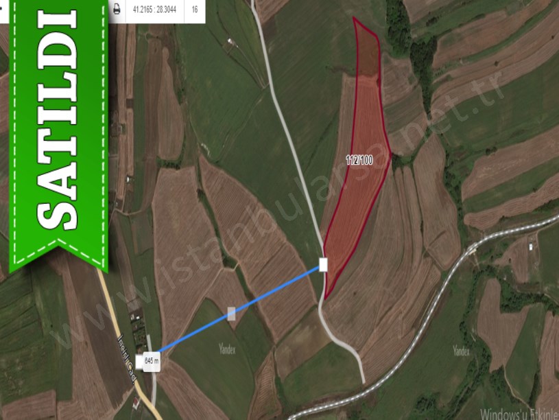 Silivri Bekirlide Satılık Arsa ,992 m2 Yola Cephe Hisseli 