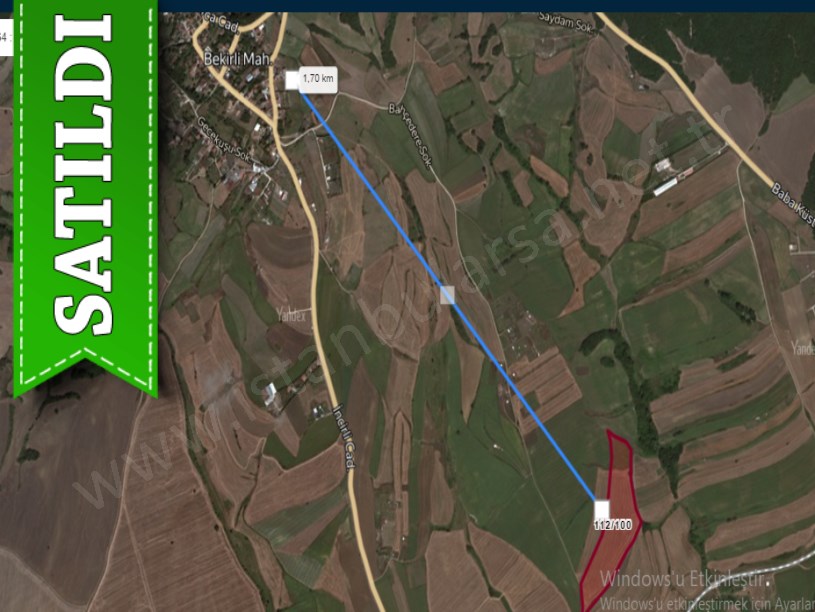 Silivri Bekirlide Satılık Arsa ,992 m2 Yola Cephe Hisseli 