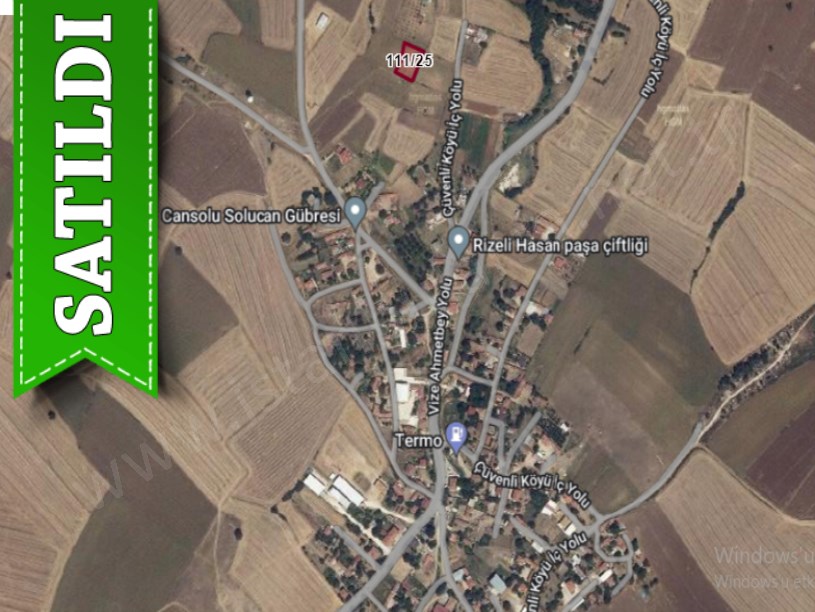 Kırklareli Vize Çüvenli Köyünde Satılık Tarla ,1,400 m2 Müstakil Evlerin Yakını