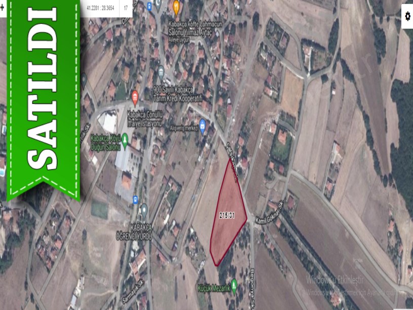 Çatalca Kabakçada Satılık Arsa , 300 m2 Şehir Merkezinde