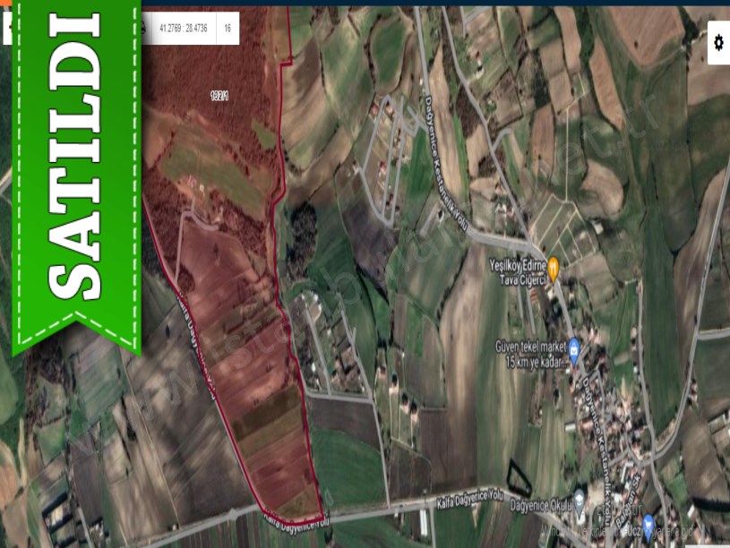 Çatalca Dağyenicede Satılık  Arsa , 4,815 M2 Anayola Cephe Çevrili