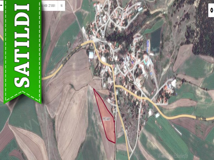 Tekirdağ Hayrabolu Tatarlı Mah. Satılık Arsa , 1,010 m2 Köy İçi Yola Cephe