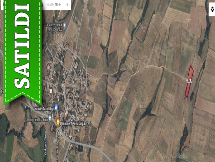 Tekirdağ Hayrabolu Danişmentte Satılık Tarla , 5,400 M2 Müstakil Resmi Yolu Var