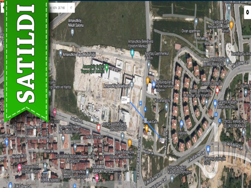 Arnavutköy Mustafa Kemalpaşa Mah Satılık Arsa , 200 M2 Müstakil İmarlı Caddeye Yakın