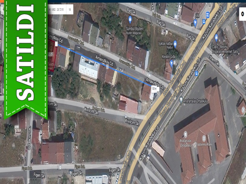 Arnavutköy Taşolukta Satılık Arsa , 300 m2 Köşe Başı Çift Dairelik Cadde Cephe