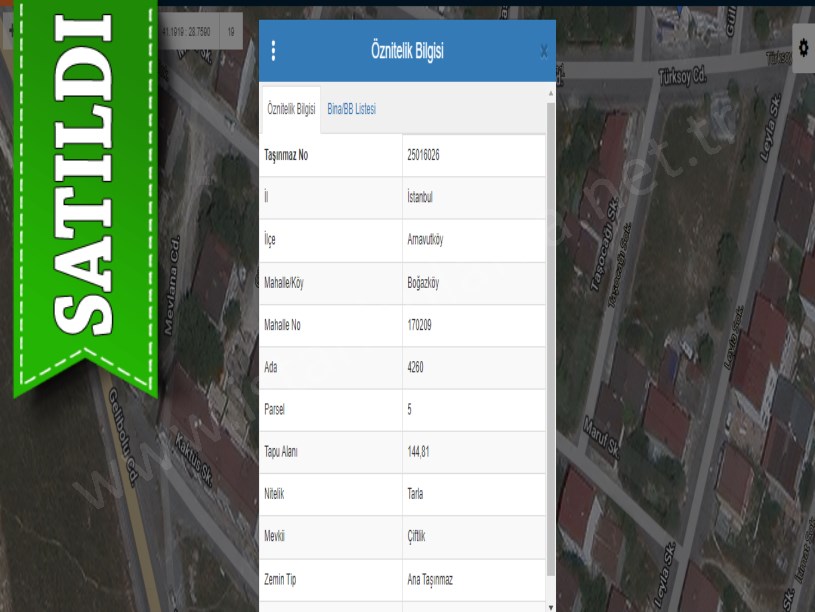Arnavutköy Boğazköyde Satılık Arsa ,145 M2 Müstakil 4 Kat İmarlı