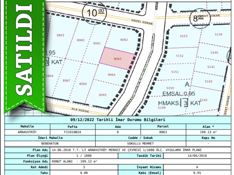 Arnavutköy İslambeyde Satılık Arsa , 200 M2 Cadde Cephe 3 Kat İmarlı