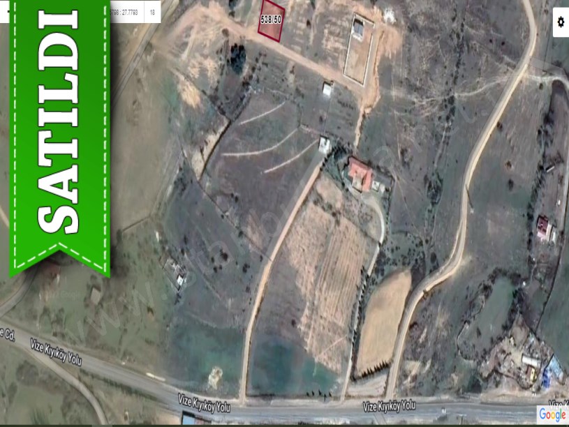 Kırklareli Vize Mehmet Akif Mah, Satılık Arsa , 450 M2 Yola Cephe Müstakil